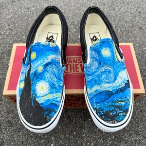 Van Gogh Starry Night Vans Slip On - Men's and Women's Shoes