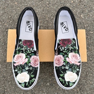 Whimsical Roses  - Customized Roses on BLVD Original Slip On Shoes for Men and Women
