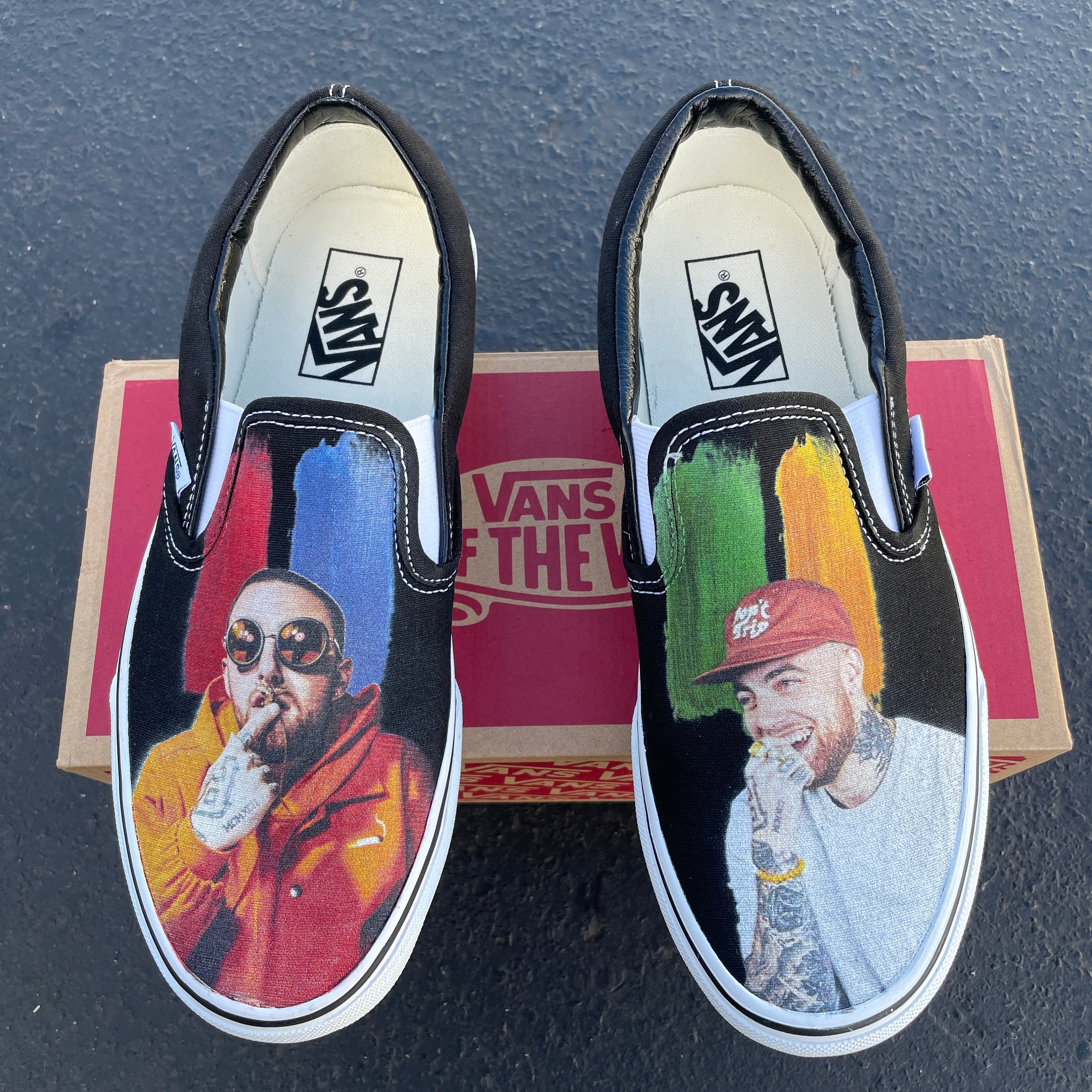 Mac Miller K.I.D.S. Custom Sneakers Black Slip On Vans | Etsy