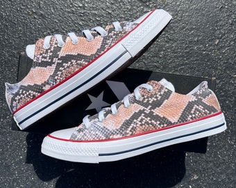 Snake Skin Shoes - Custom Low Top Converse