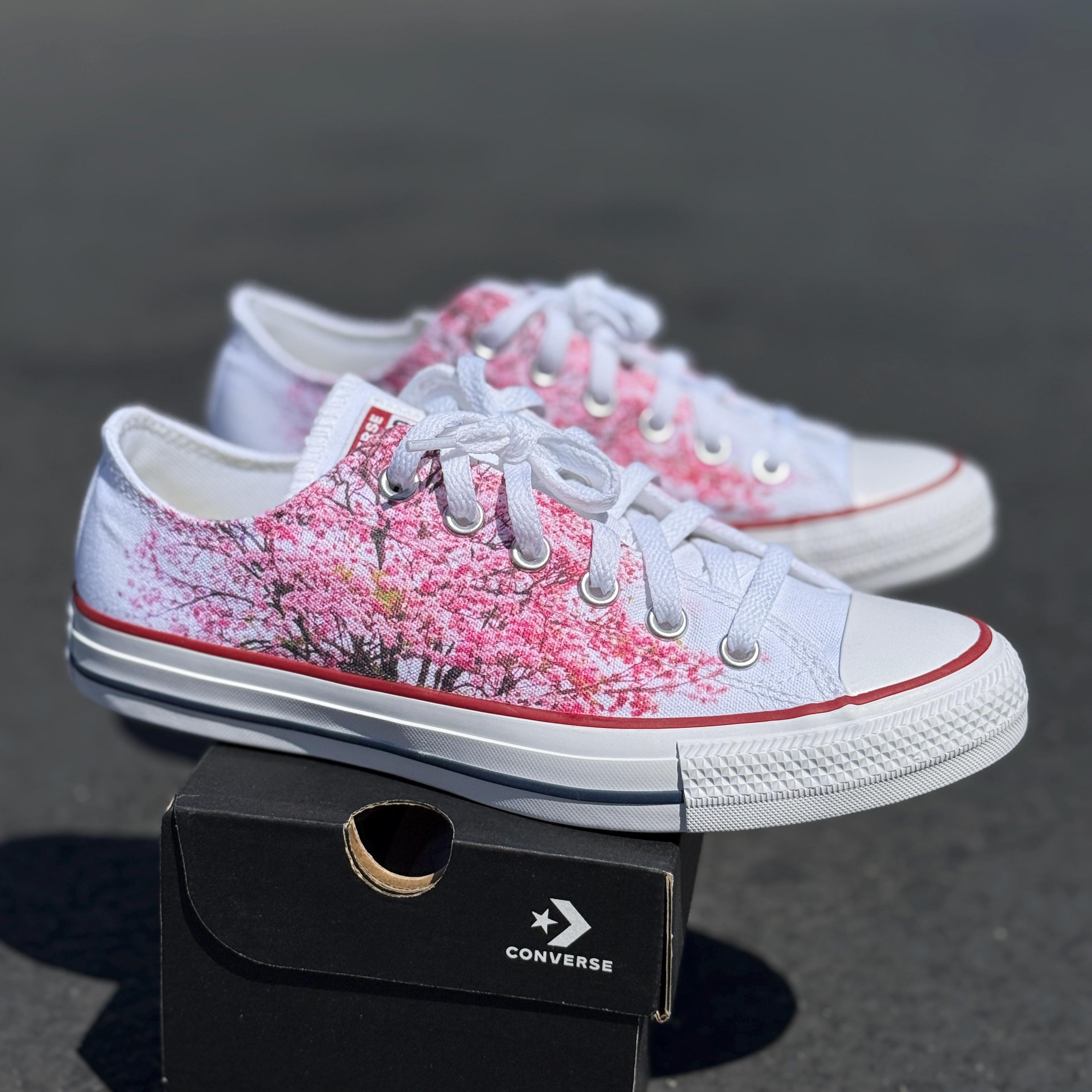 Cherry Blossom Customized Sneakers Low Top Converse Chuck Taylor