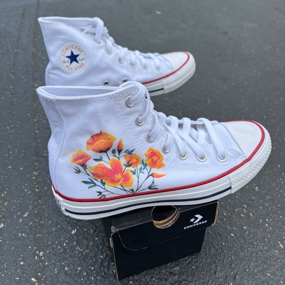 Converse shoes flowers top