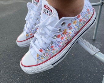 Flower Shoes - Flower Field Custom Low Top Converse