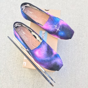 Galaxy TOMS shoes - Custom Hand Painted Toms Classics - Galaxy theme