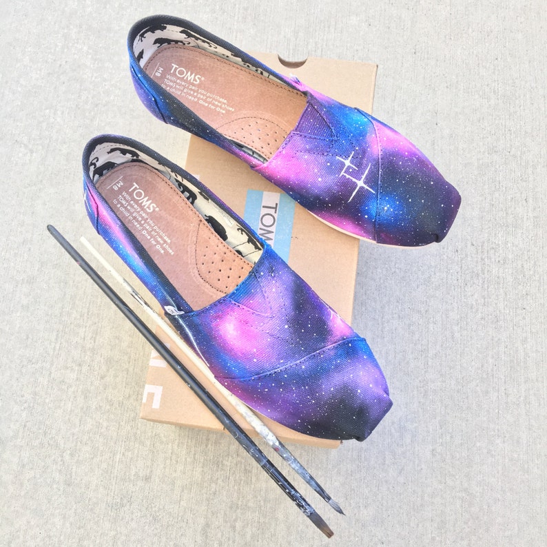 Galaxy TOMS shoes Custom Hand Painted Toms Classics Galaxy theme image 5