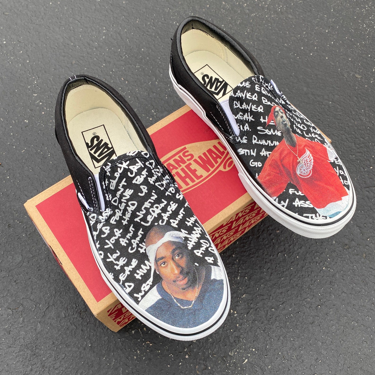 Custom Tupac Shakur Vans Slip on Shoes Men's and - Etsy