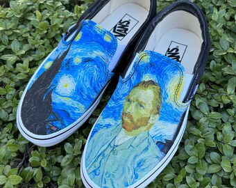 Vans Slip On Noche estrellada de Van Gogh Zapatos para hombre y