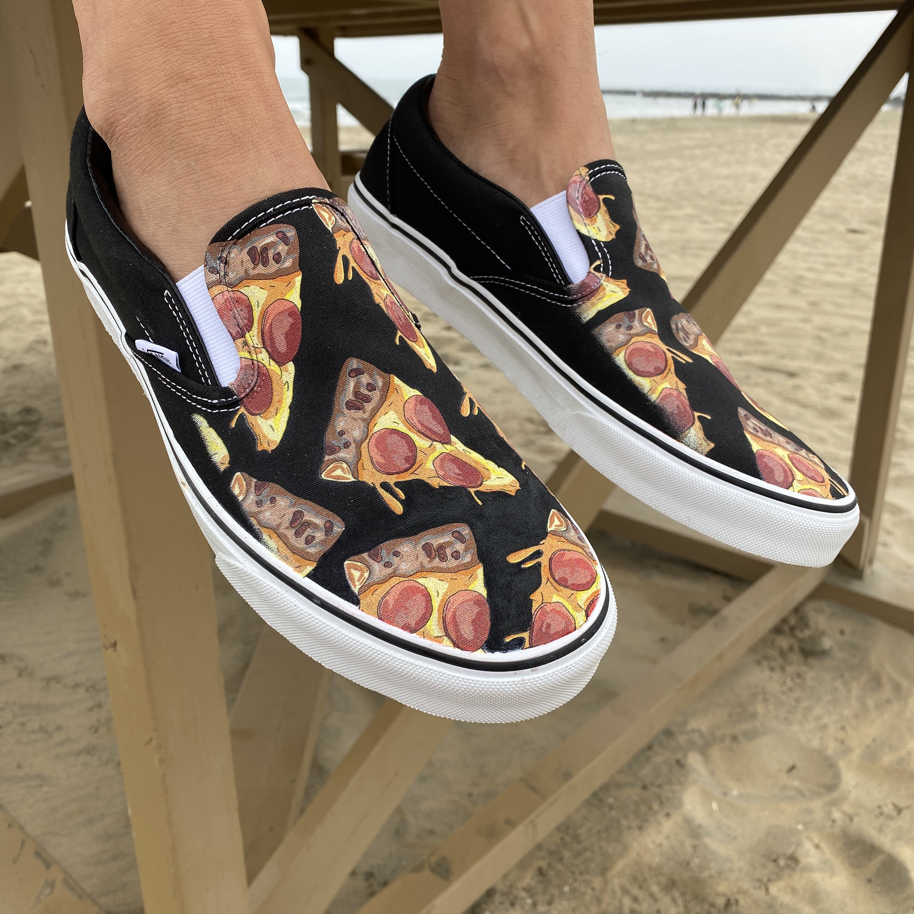 Toegeven Reserveren ondernemen Pizza Vans Slip Ons Men's and Women's Shoes - Etsy