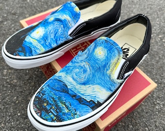 Van Gogh Starry Night Vans Slip on Men's and Women's Shoes