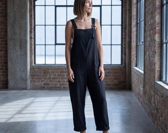 Relaxed Fit Sleeveless Jumpsuit, Wide Leg Lounge Wear, Adjustable Straps Summer Outfit