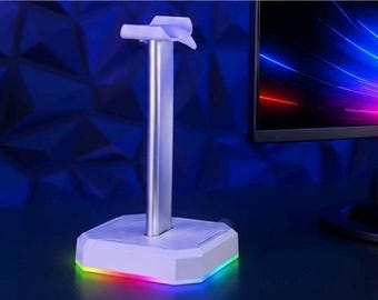 RGB Headphone Stand, Gaming Desk Setup, LED Headset Holder, Cozy Gamer Room Decor, RGB Gaming Accessories, Streamer Desk Aesthetic
