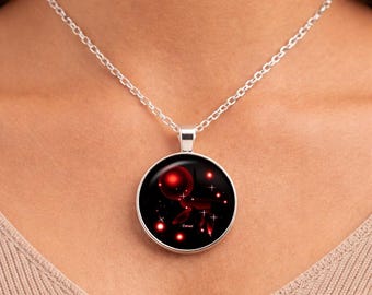 Collana con costellazione, ciondolo zodiacale fosforescente