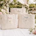 Embroidered Name Tote Bag with Pockets, Custom Canvas Zipper Utility Tote, Personalized Bridesmaid Gift Bags, Monogram Travel Beach Handbag product logo
