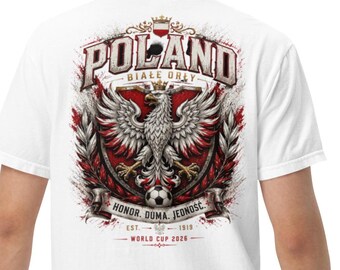 Poland White Eagles T-Shirt, Poland Football Shirt, Polish Soccer Fan Tee, Poland National Team Apparel, Supporter Gift