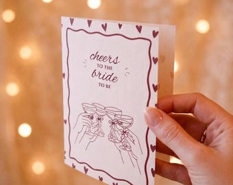 Carte « Félicitations à la future mariée » | Carte pour enterrement de vie de jeune fille | Carte pour fête prénuptiale | Téléchargement numérique