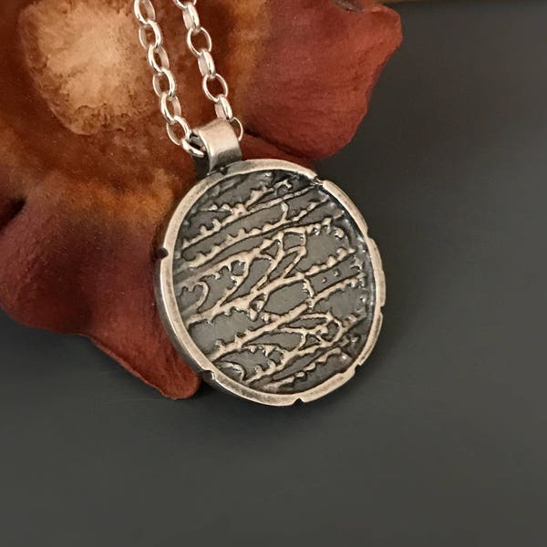 Sterling silver shaakh pendant, silver Necklace, silver pendant, silver jewelry, gift, Nature inspired jewelry