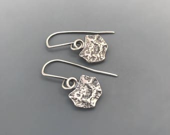 Sterling Silver Cypress minutiae Earrings, small silver earrings, everyday simple earrings, gift