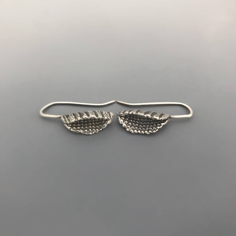 Sterling Silver Beeja Pod Earrings, boho earrings, petite earrings, ethnic tribal earrings, gift for her, oxidized jewelry, simple earrings image 6