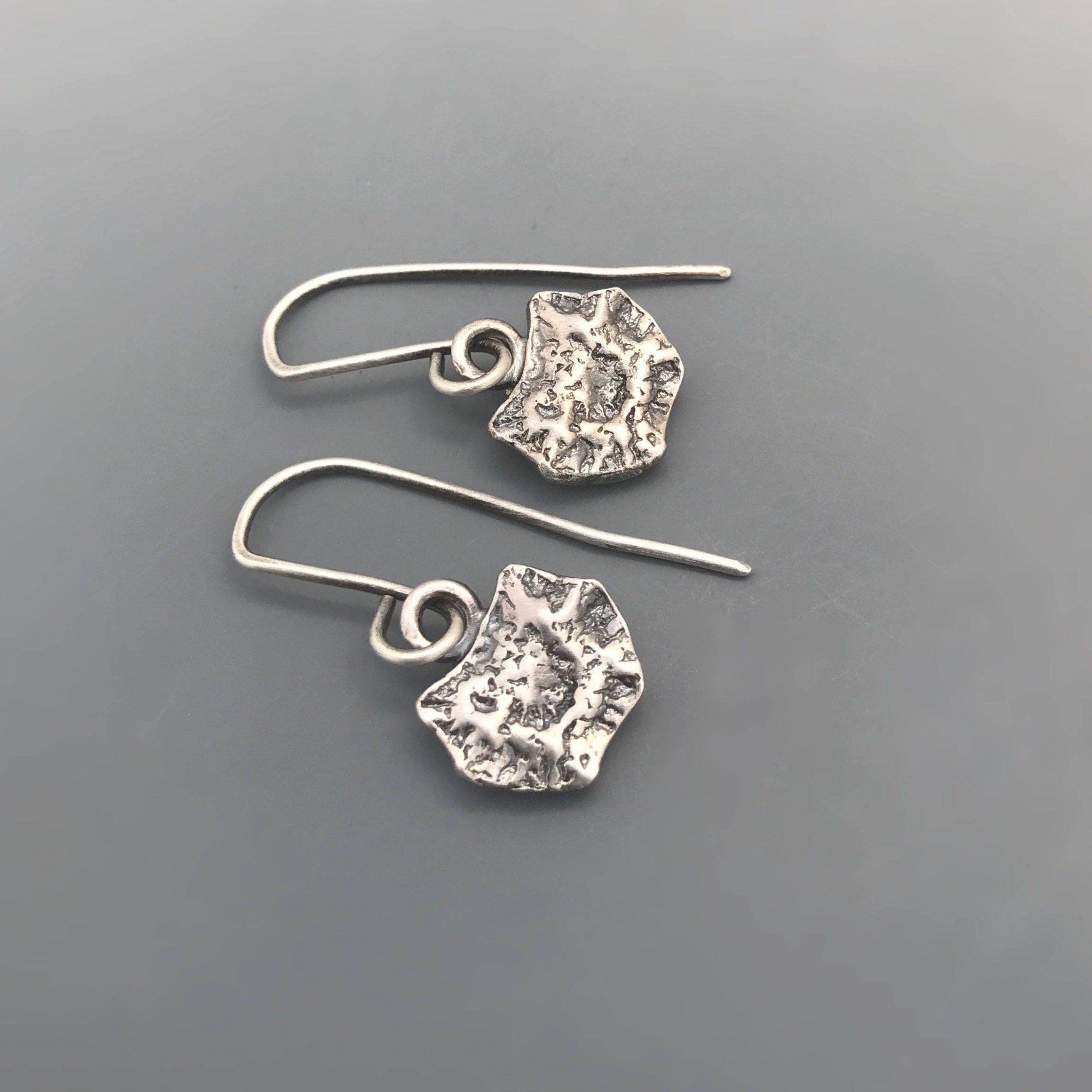 Sterling Silver Cypress minutiae Earrings, small silver earrings, everyday simple earrings, gift