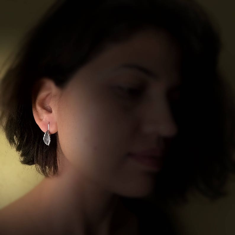 Sterling Silver Beeja Pod Earrings, boho earrings, petite earrings, ethnic tribal earrings, gift for her, oxidized jewelry, simple earrings image 10