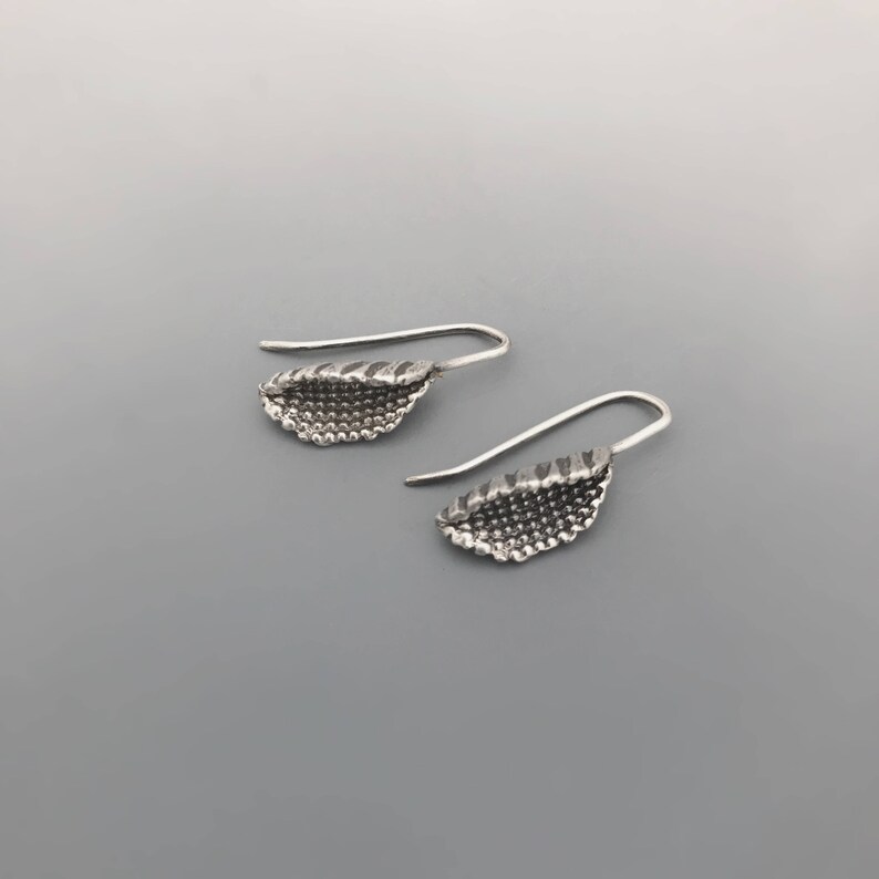 Sterling Silver Beeja Pod Earrings, boho earrings, petite earrings, ethnic tribal earrings, gift for her, oxidized jewelry, simple earrings image 7