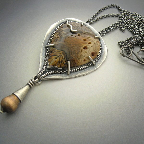 Sale Hell's Canyon Petrified Wood Fine silver Pendant