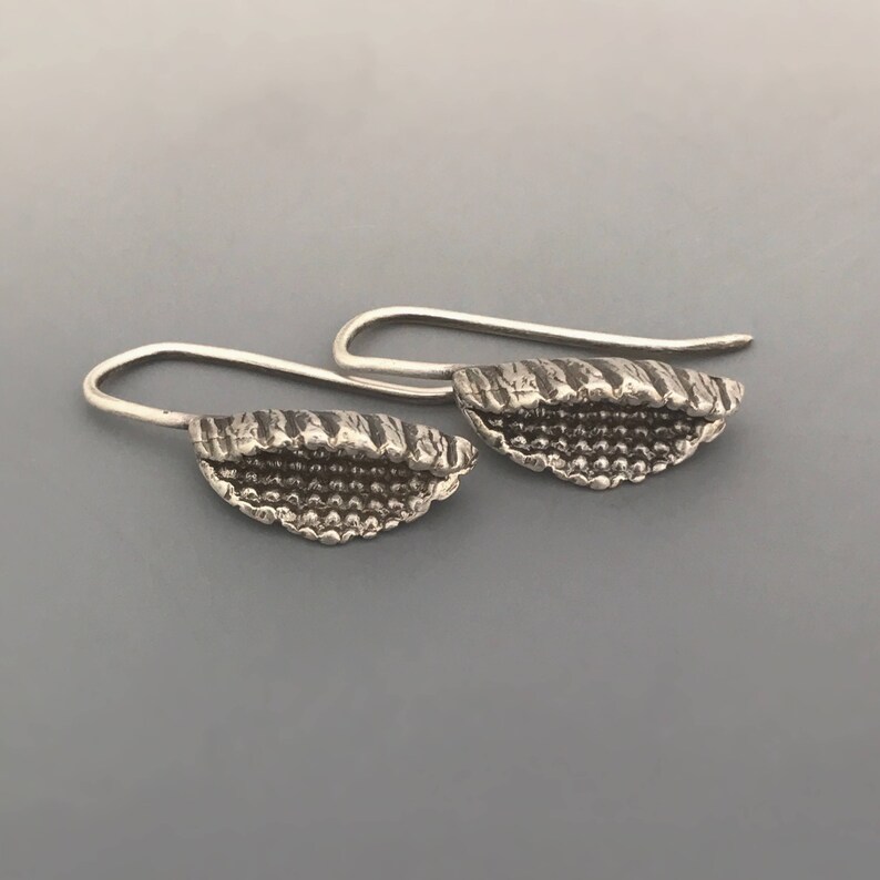 Sterling Silver Beeja Pod Earrings, boho earrings, petite earrings, ethnic tribal earrings, gift for her, oxidized jewelry, simple earrings image 2