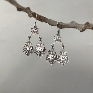 Sterling Silver earrings,Cypress III silver earrings,dangle earrings,nature inspired jewelry, texture earrings, oxidized earrings, gift idea