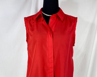 Vintage Country Sophisticates Pendleton Sleeveless Red Button up Blouse