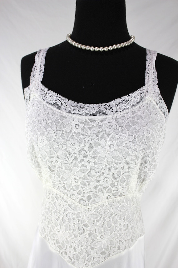 Vintage Aristocraft Full Slip Nightgown White Lace