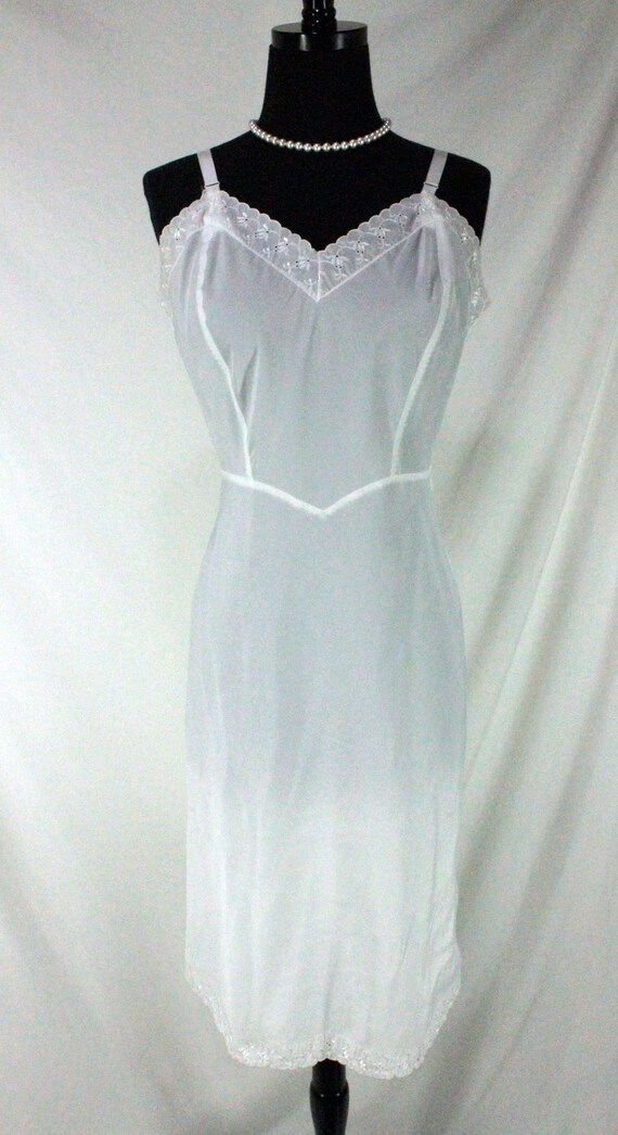 Vintage White Barbizon Slip Ariel Tafredda Full S… - image 3