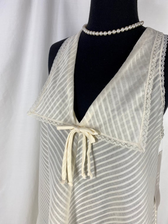 Vintage Pale Yellow Striped Nighty Nightgown Ralp… - image 1