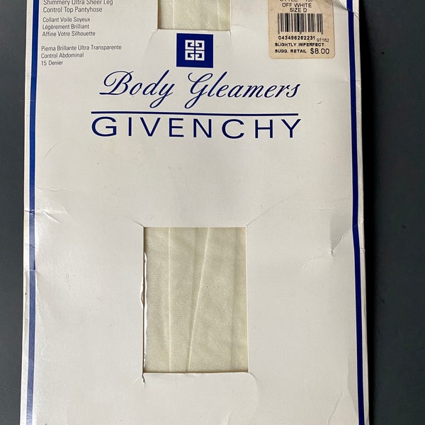 Vintage Givenchy Body Gleamers Pantyhose Off White Size D Stately NIP