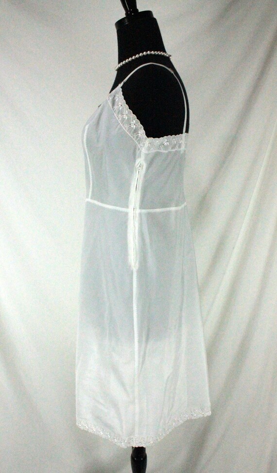 Vintage White Barbizon Slip Ariel Tafredda Full S… - image 6