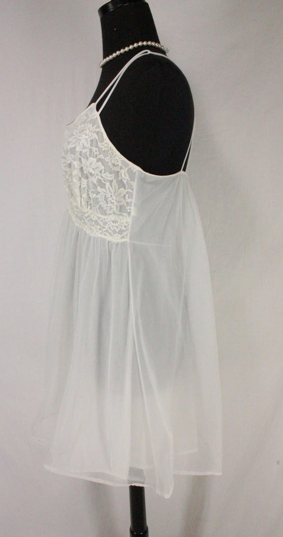 Vintage Vanity Fair Nightgown Nightie White Chiff… - image 3