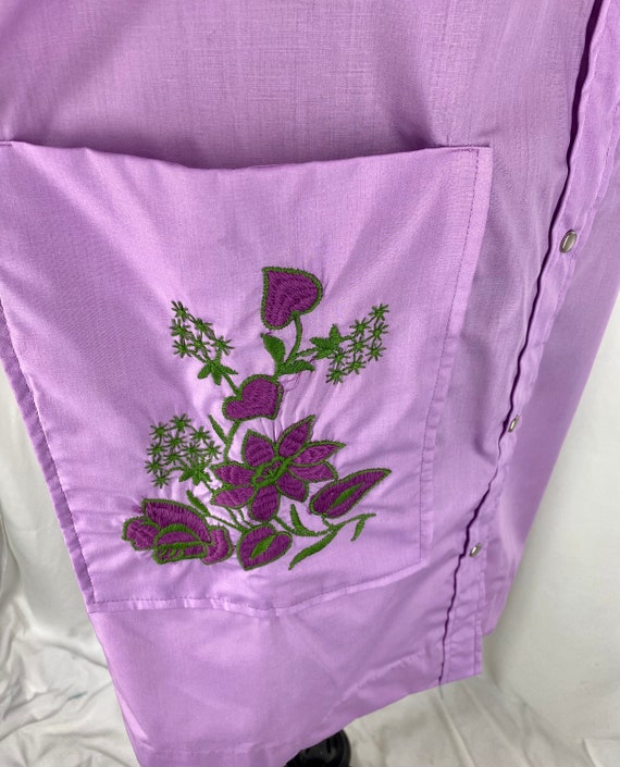 Vintage Violet Purple Models Coat Embroidered Flo… - image 7