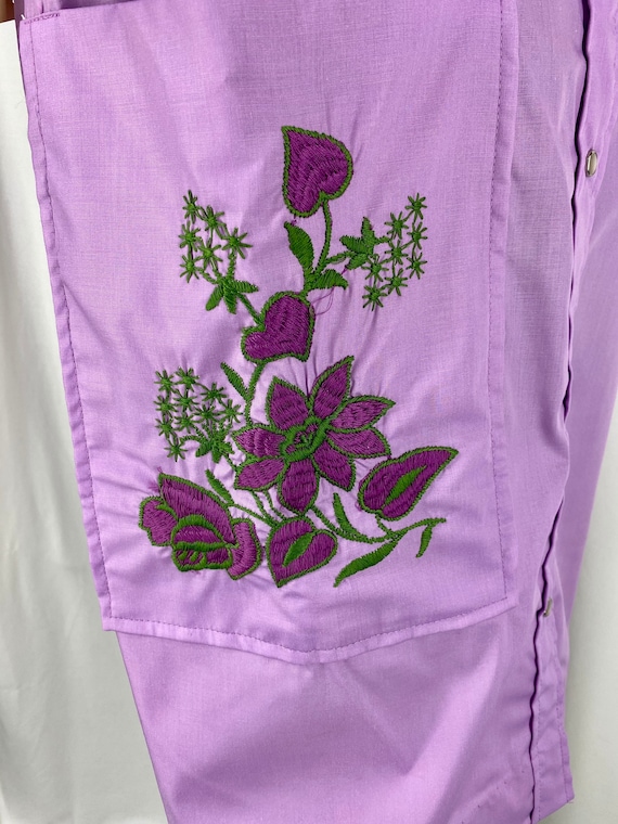 Vintage Violet Purple Models Coat Embroidered Flo… - image 1