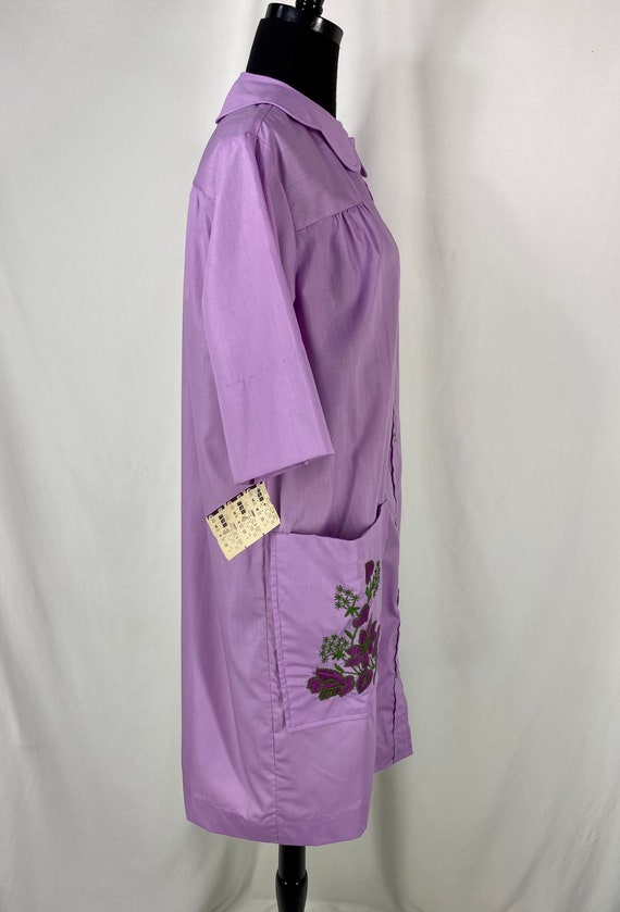 Vintage Violet Purple Models Coat Embroidered Flo… - image 4