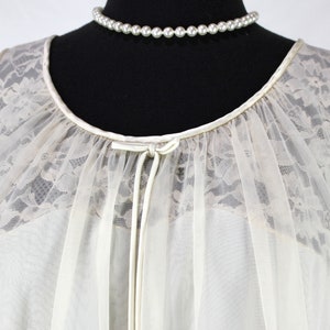Vintage Vanity Fair Nightgown Nightie Ivory Chiffon and Lace Nylon