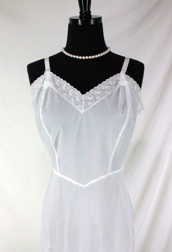 Vintage White Barbizon Slip Ariel Tafredda Full S… - image 2