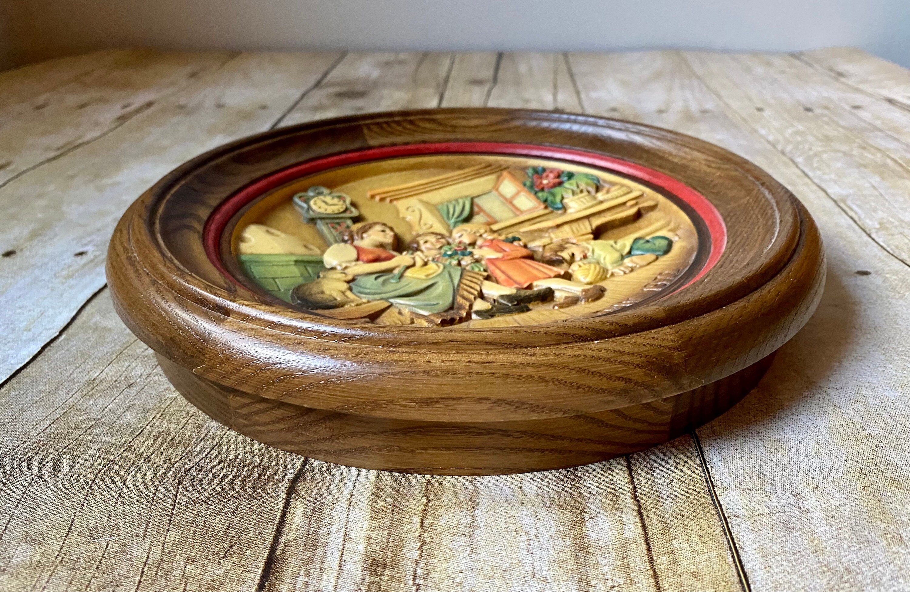 Vintage Anri Mother's Day 1972 Carved Wooden Wall Plaque - Etsy