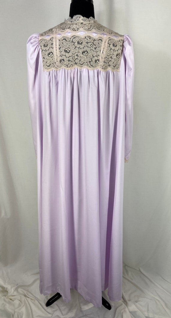 Vintage Nightgown Peignoir Set Purple and Ecru La… - image 9