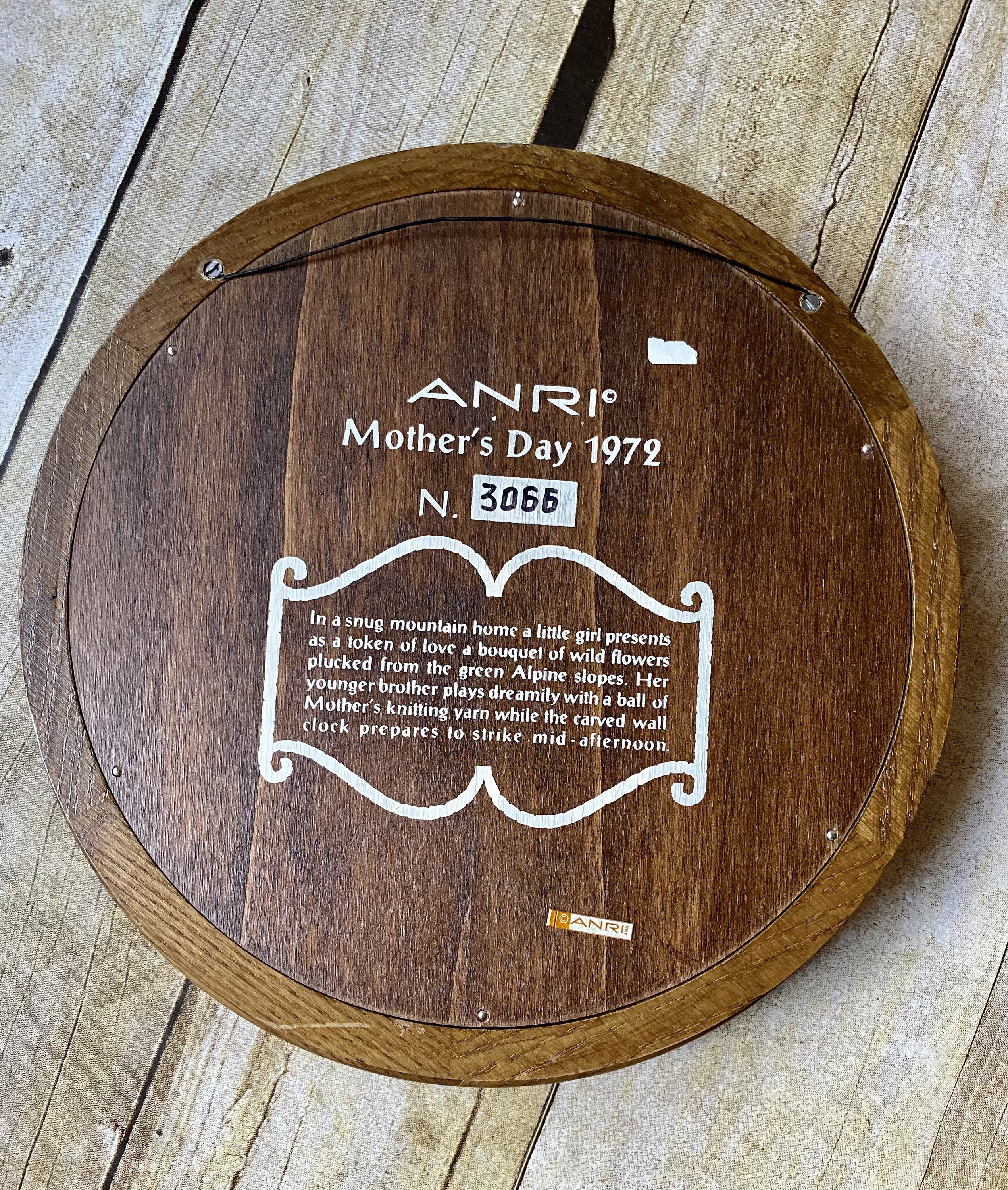 アンリ人形　壁掛けプレート◆お箱付　　　【Mother’s Day ・1973】 アンリ人形 壁掛けプレート◇お箱付 【Mother's Day ・1973