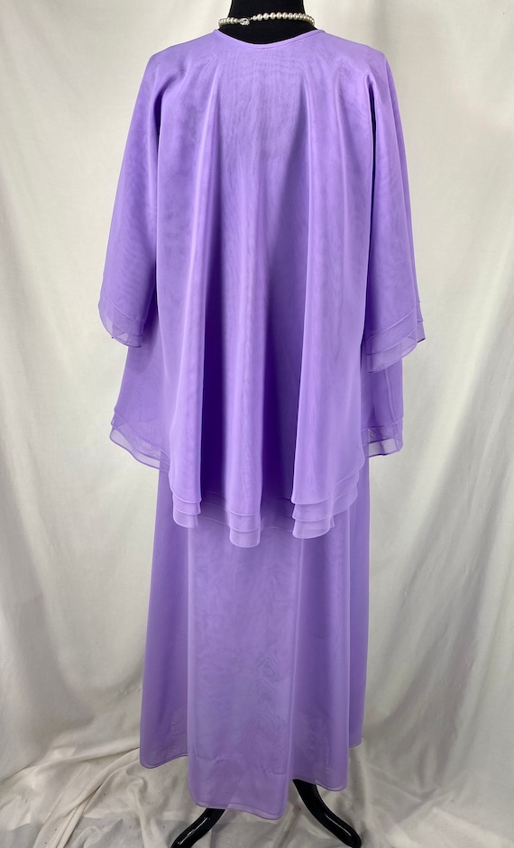 Vintage Travilla Chiffon Evening Dress Purple 2 P… - image 3