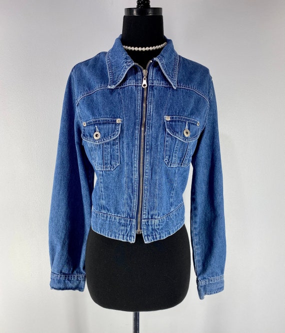 Vintage Coat Jacket Cropped Denim Jean Express siz