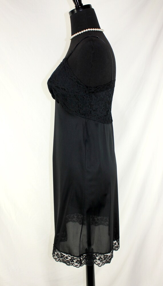 Vintage Vanity Fair Black Full Slip Lace Bust 32 - image 6