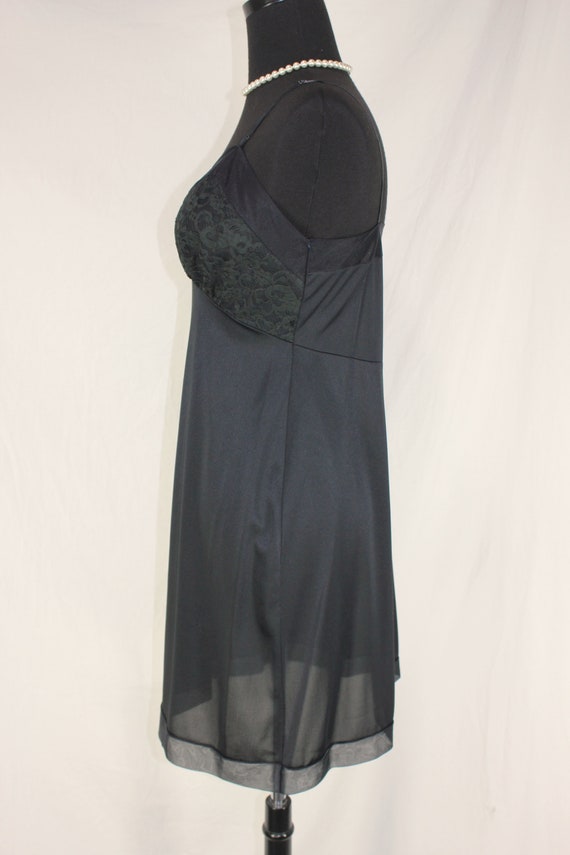 Vintage Hollywood Vassarette Full Slip Black 34 N… - image 4