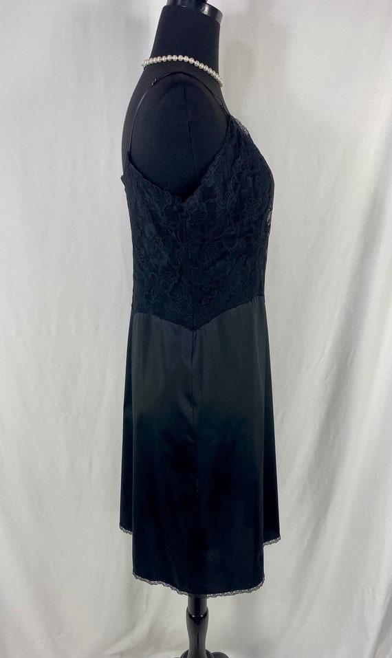 Vintage Vanity Fair Black Full Slip Lace Bust 36 … - image 5