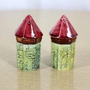 Vintage W Goebel W Germany Castle Turret Water Tower Salt and Pepper Shakers