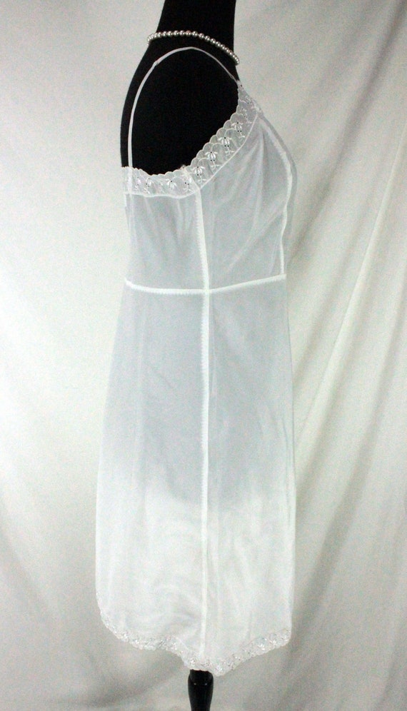 Vintage White Barbizon Slip Ariel Tafredda Full S… - image 4